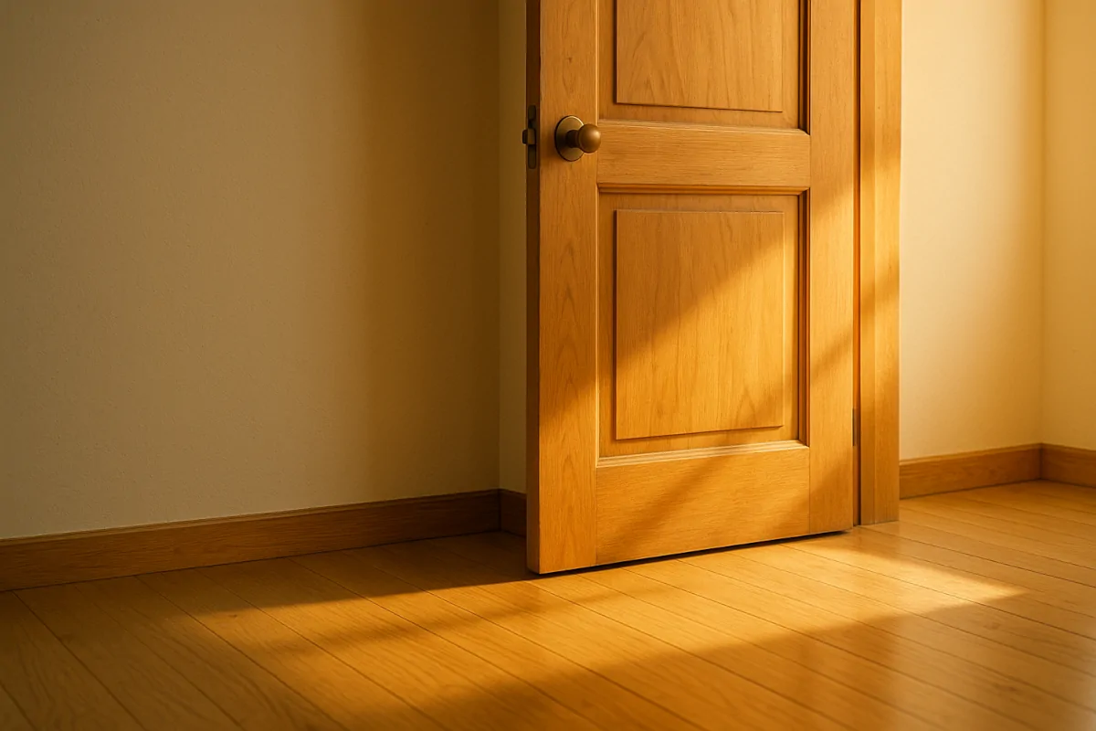 Geöffnete Holztür mit Licht – Symbol für neue Möglichkeiten.